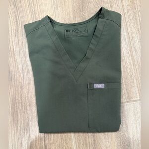 Figs olive green Caterina One Pocket scrub top Size XS